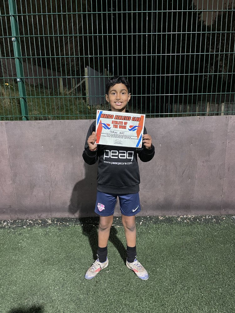 Tarun, Matico Athletes Club athlete of the week